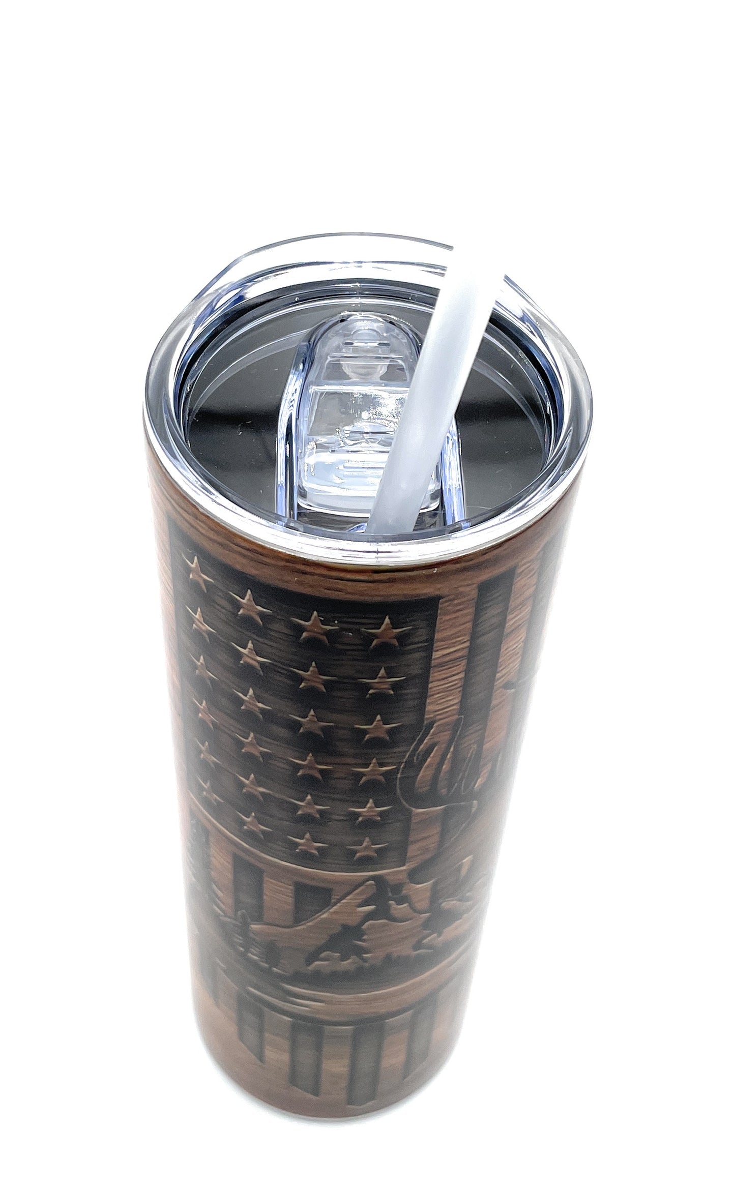 Dad Stainless Steel Tumblers 20 oz  Skinny w/Straw & Lid. Fathers Day Gift Ideas, Keep Dads Drinks Chilled!!