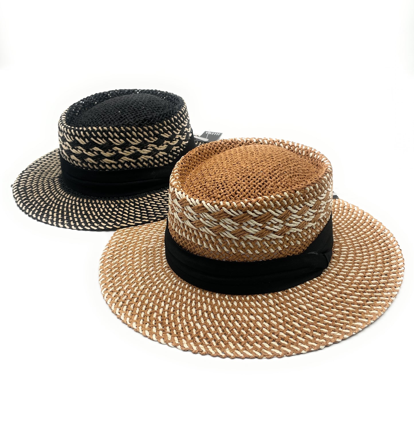 Pattern Straw Sun Hat w/band