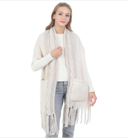 Women’s Fringe Pocket Scarf