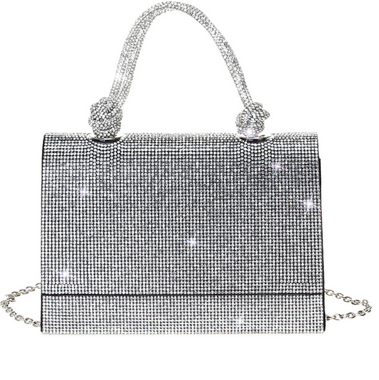 Evening Rhinestone Handle Clutch Bag