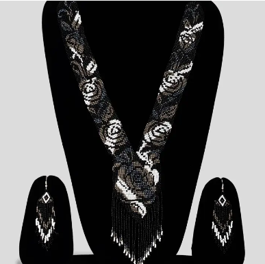 Beaded Jewelry Black Denim