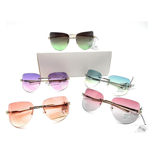 Rimless Aviator Color Pop Gradient Sunglasses - SPEXX