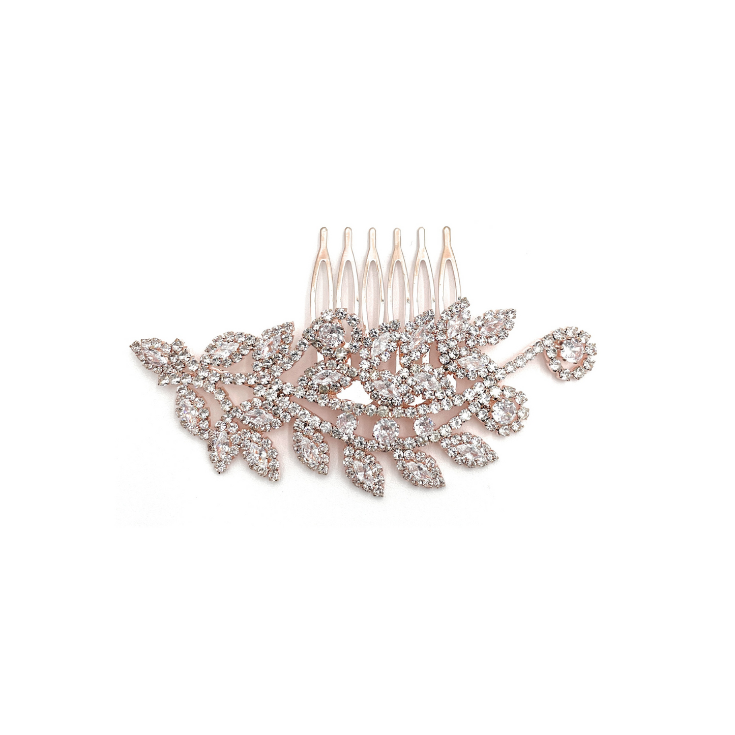 Leaf Pattern Crystal Hair Comb