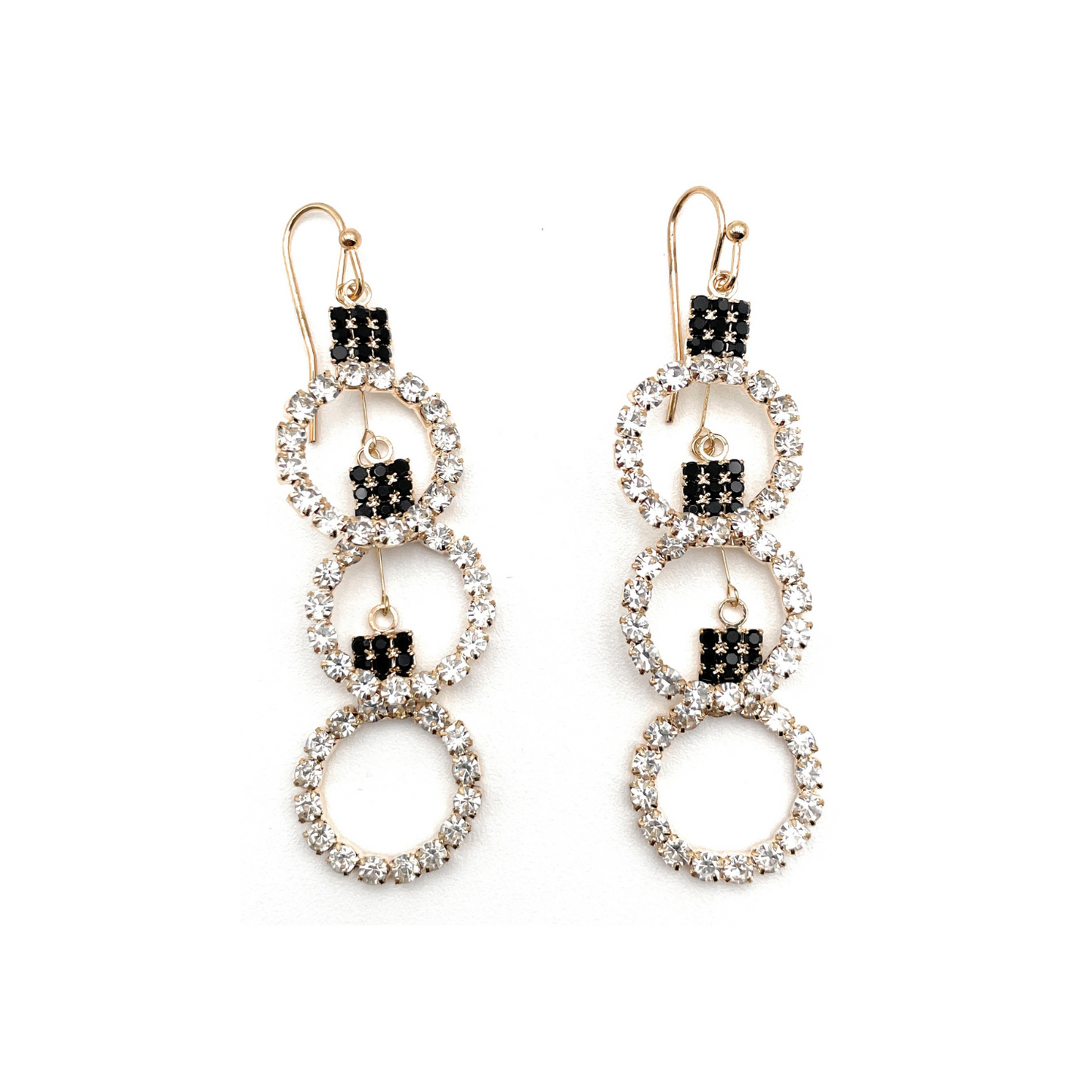 Rhinestone Circular Drop Earrings