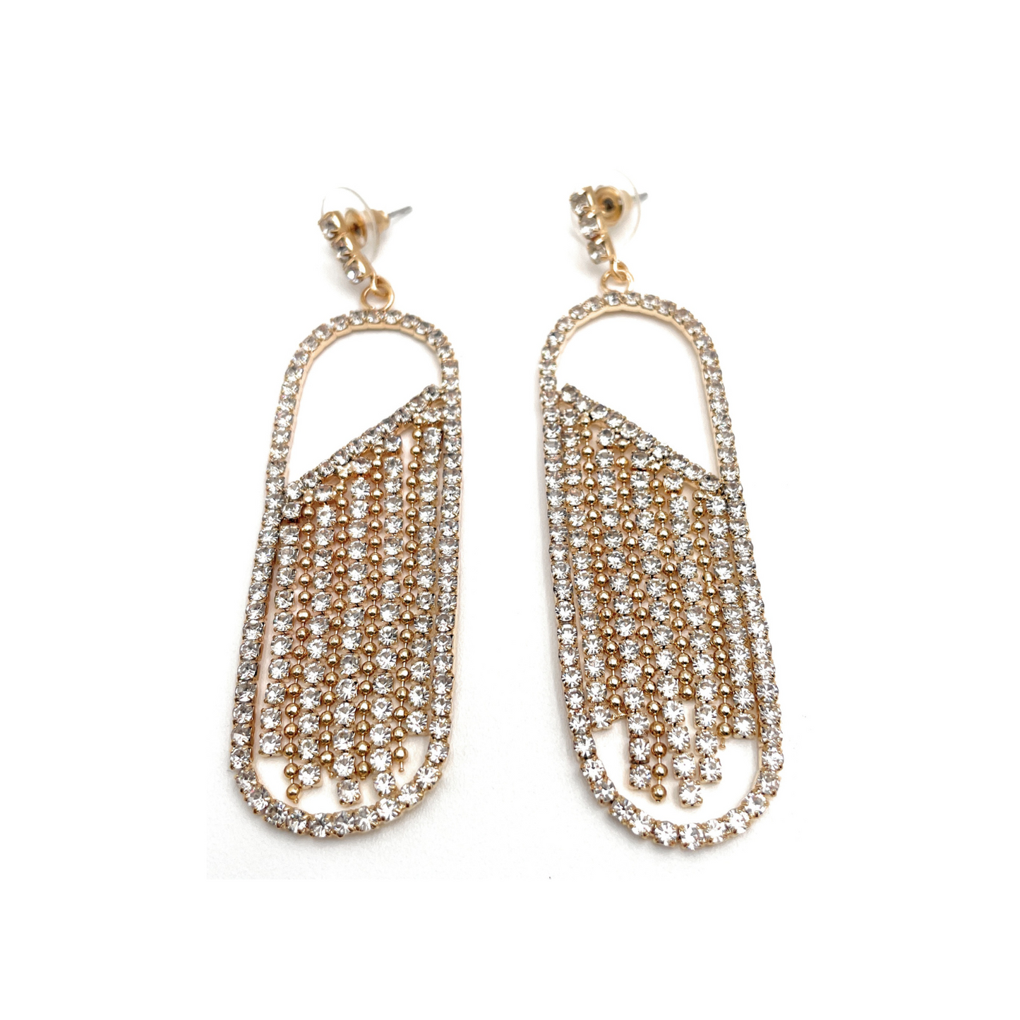 Rhinestone Fringe Earrings