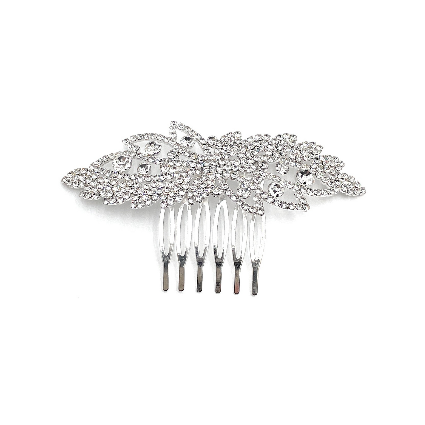 Rhinestone Leaf Pattern Hair Comb