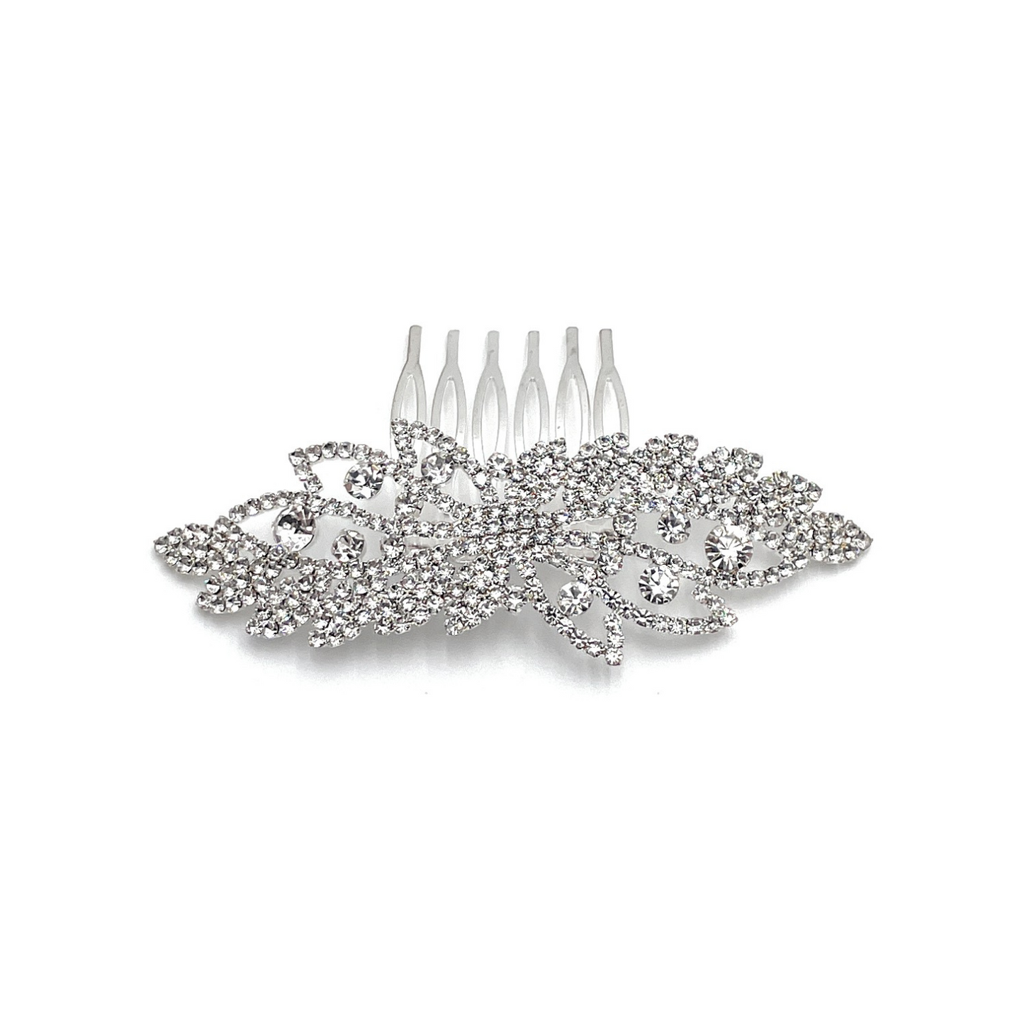 Rhinestone Leaf Pattern Hair Comb