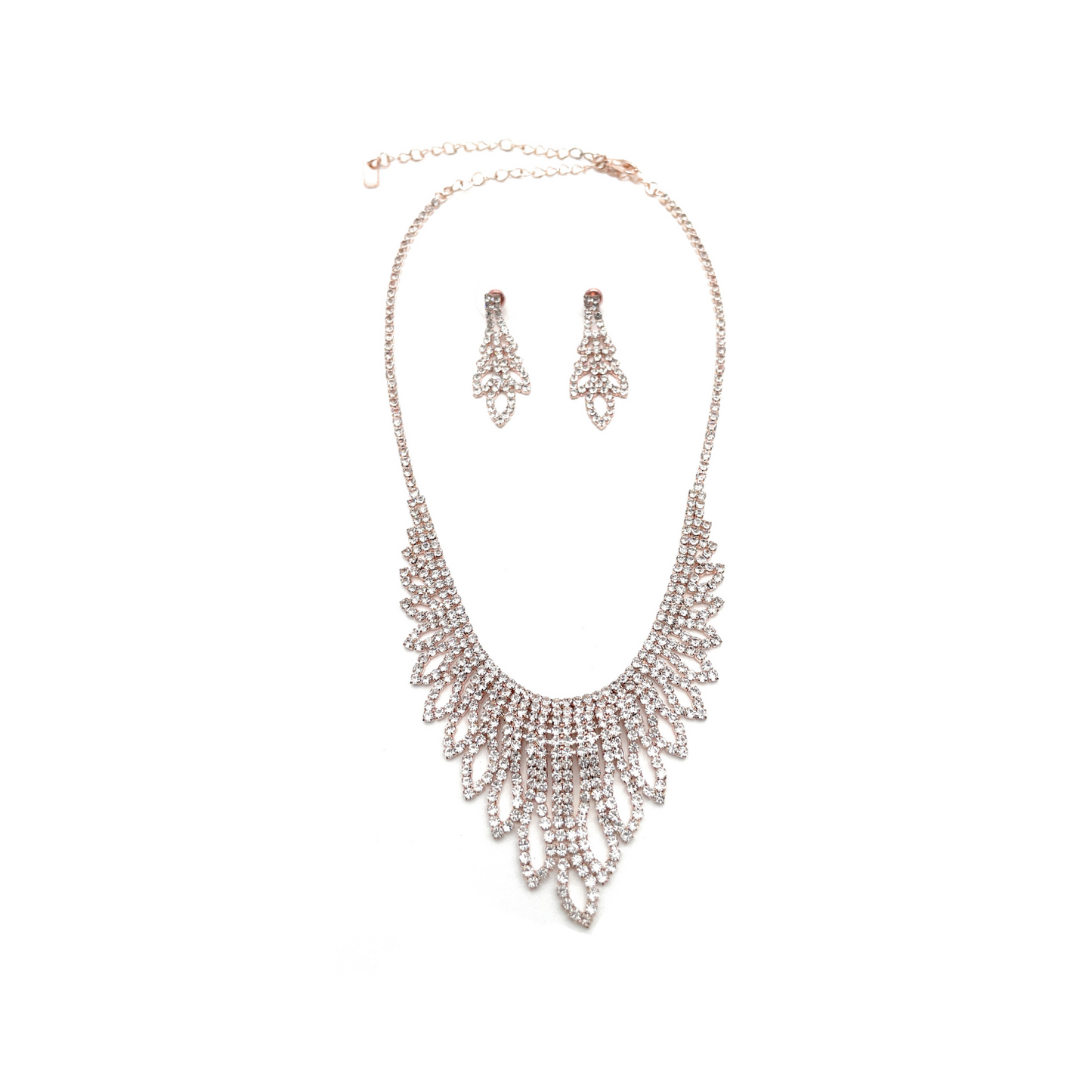 Rhinestone Necklace & Earings Set